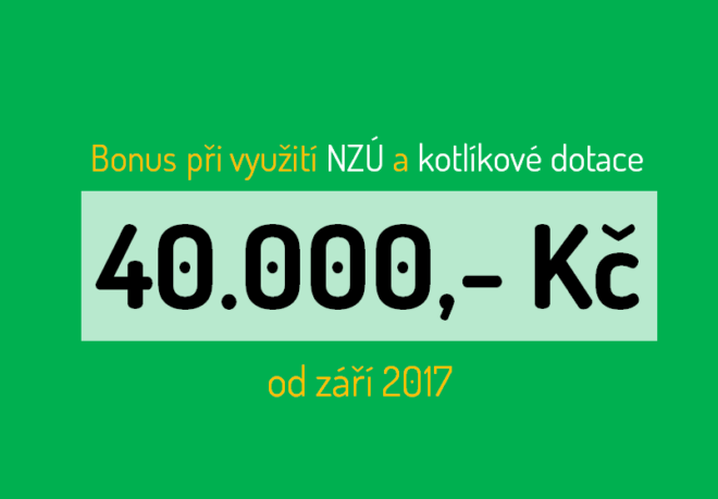Bonus 40.000,- Kč mohou od září získat lidé, kteří zároveň využijí kotlíkovou dotaci a program Nová zelená úsporám.